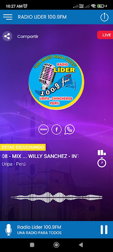 Android application Radio Lider 100.9 FM screenshort