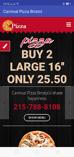 Android application carnival Pizza Bristol screenshort