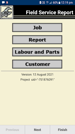 Android application Mobile Data screenshort