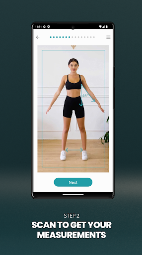 The Fitting Room: 3D body scan Screen 3