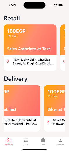 SwiftJobs Screen 2