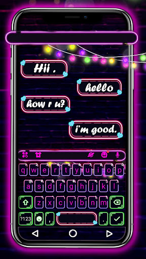 Android application Neon Sparkle SMS Keyboard Them screenshort