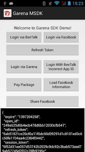 Android application DemoMSDK screenshort