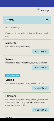 Android application Margerita Restaurant & Pizza screenshort