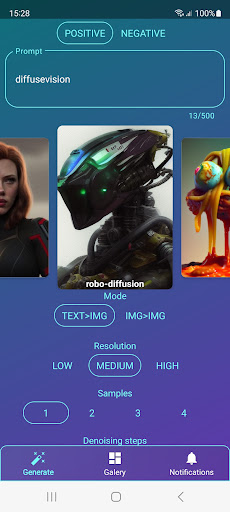 Android application Diffuse Vision AI screenshort