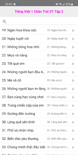 Android application Tieng Viet 1 Chan Troi - Tap 2 screenshort