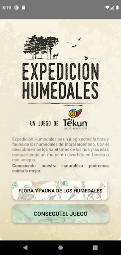 Android application Expedicion Humedales screenshort