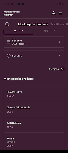 Aroma Restaurant Albrighton Screen 3