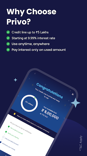 Android application Privo: Instant Credit Line App screenshort