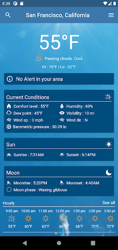 Android application MyForecast by CustomWeather screenshort