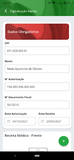 Android application GuardaAReceita screenshort