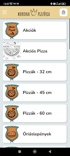 Android application Korona Pizzéria Csepel screenshort