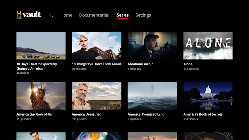 Screenshot of History Vault