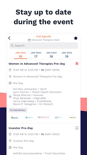 Phacilitate Events Screen 3