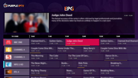 IPTV Smart Purple Player Captura de pantalla