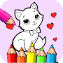 coloring little cat and dog