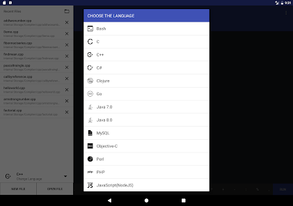 Captura 11 Online Compiler - Code on Mobi android