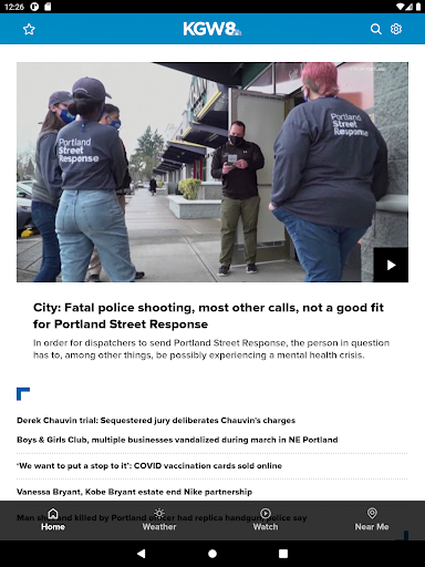 Screenshot of Portland, Oregon News from KGW