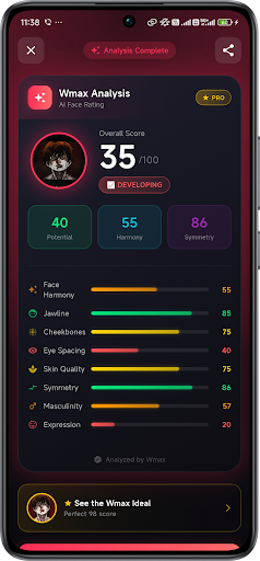 Wmax AI Face Rating Score