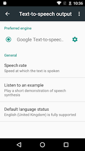 Speech Services by Google Screenshot
