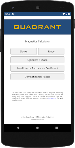 Android application Quadrant Magnetics Calculator screenshort