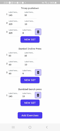 Android application MaxStrength Workout tracker screenshort