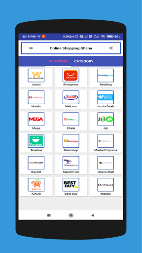 Android application Online Ghana Shopping App screenshort