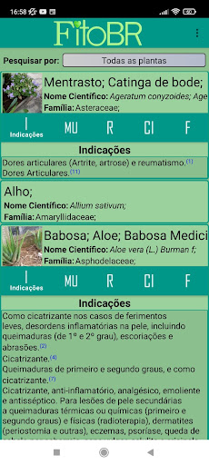 Android application FitoBR - Plantas Medicinais screenshort