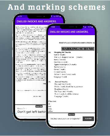 English; mocks and Answers. Screen 3