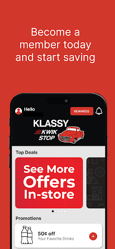 Android application Klassy Kwik Rewards screenshort