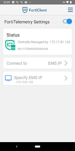 Screenshot of FortiClient