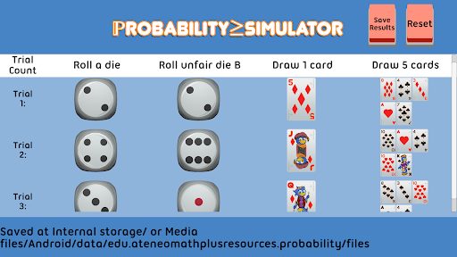 Probability Simulator Screen 2