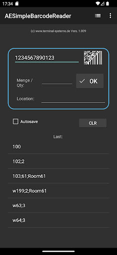 Android application AE Simple Barcode App screenshort