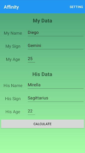 AstroAffinity Screen 2