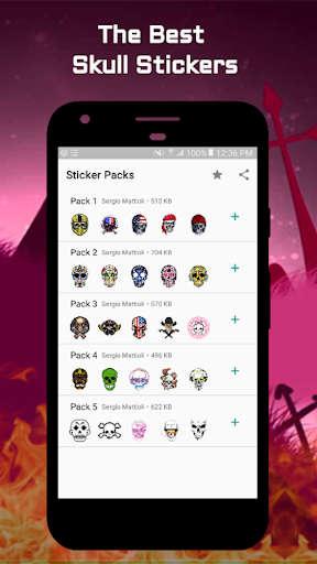 Android application Skull Stickers For WhatsApp screenshort