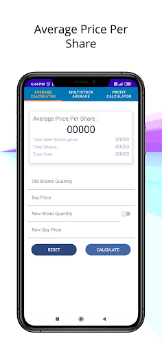 Android application Stock Price Average Calculator screenshort