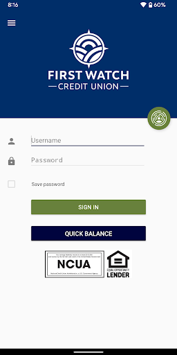 Android application First Watch Credit Union screenshort