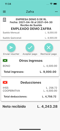 Zafra - Pagos Screen 2