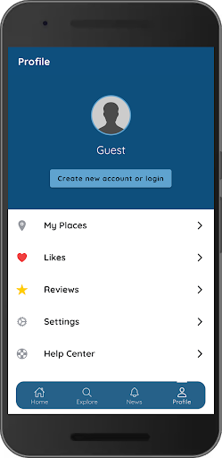 Android application theoni locator screenshort