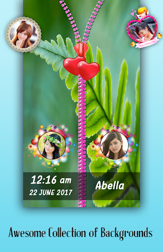 Green Leaf Zipper Lock Screen