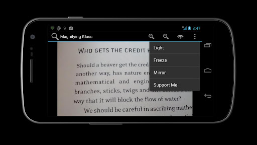 Android application Magnifying Glass screenshort