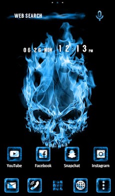 クール壁紙アイコン Blue Flame Skull 無料 Androidアプリ Applion