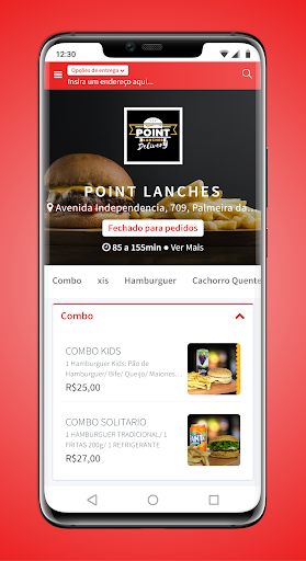 Android application Point Lanches screenshort