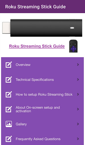 Android application Roku Streaming Stick Guide screenshort