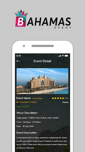 Bahamas Events App Screen 3