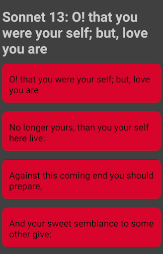 Shakespeare Sonnets poem Screen 2