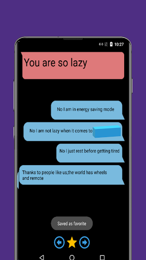 Android application Snappy Comebacks screenshort