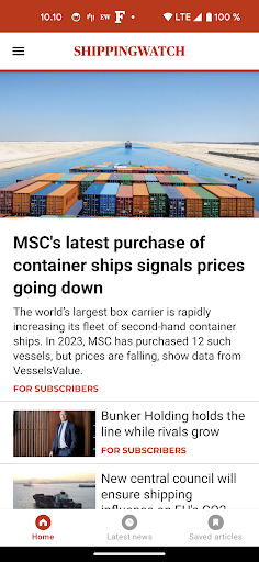 Android application ShippingWatch News screenshort
