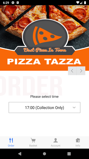 Android application Pizza Tazza screenshort