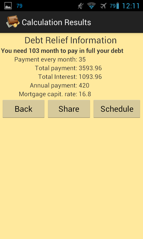 Android application Financial Loan Calculators screenshort